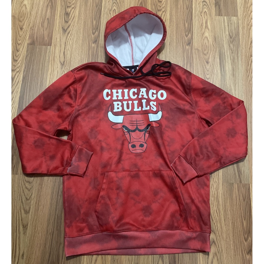 Chicago Bulls Hoodie Mens Large Pullover NBA Basketball Red Sweatshirt